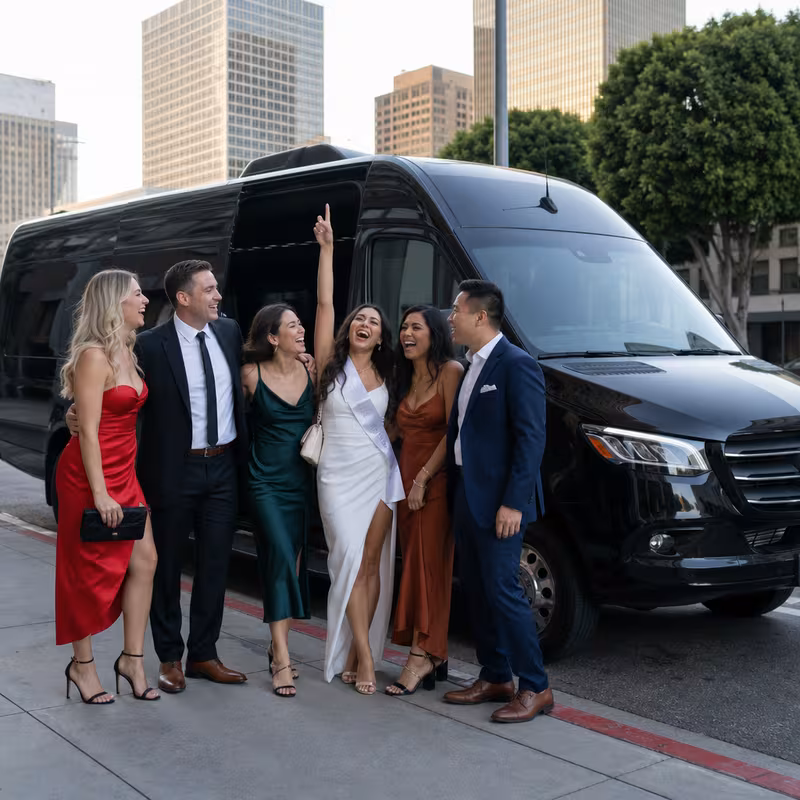 Los Angeles Bachelor & Bachelorette Transportation fleet vehicle