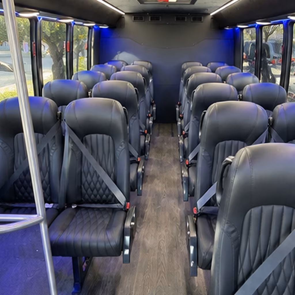 Los Angeles Airport Shuttle & Transportation party bus interior