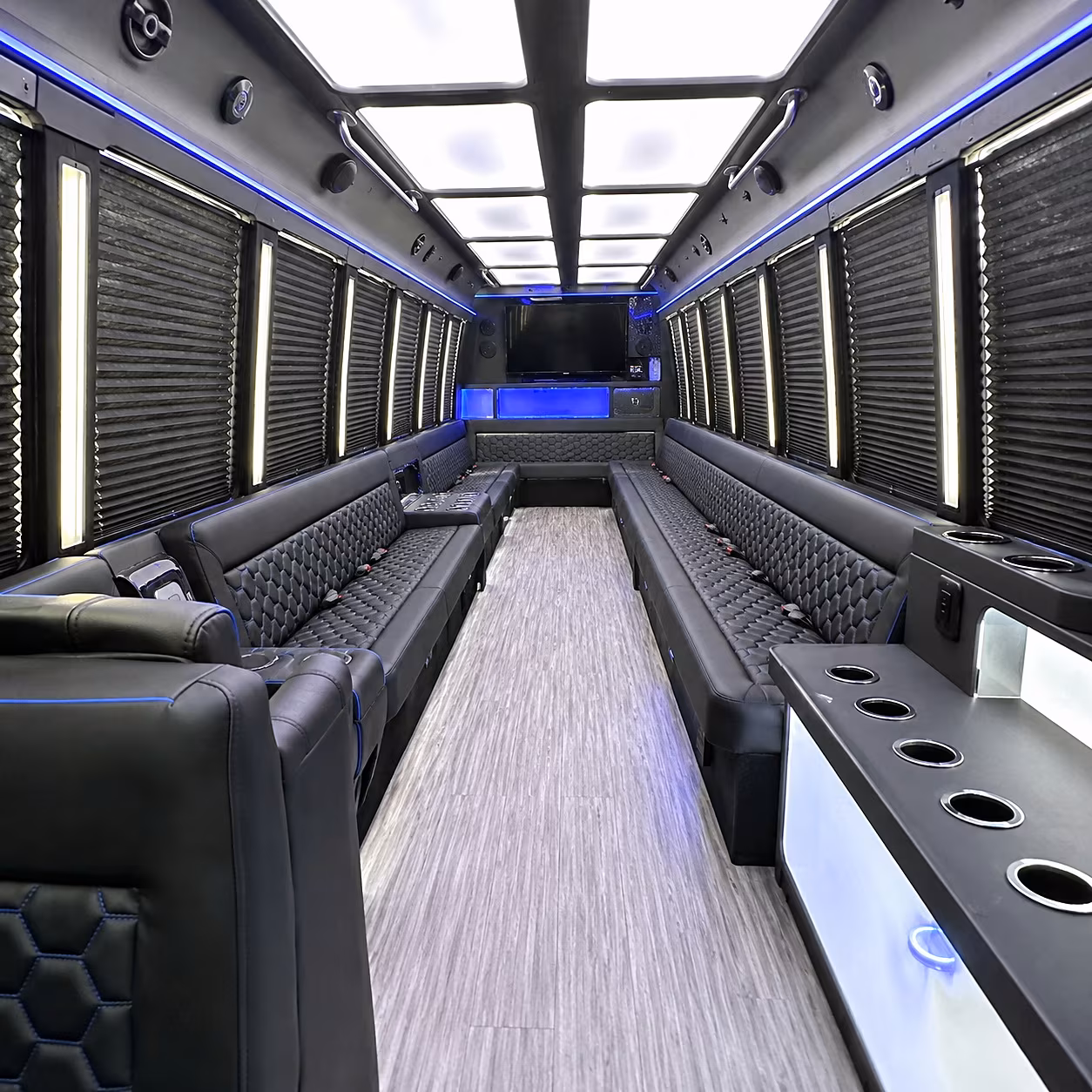 Los Angeles Concert & Music Festival Transportation party bus interior