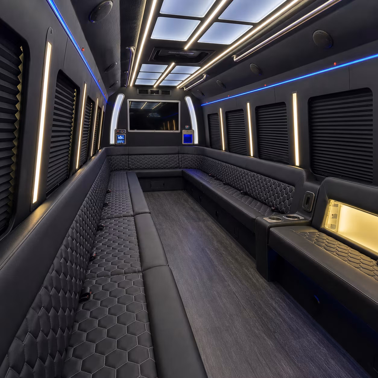 Los Angeles Concert & Music Festival Transportation party bus interior