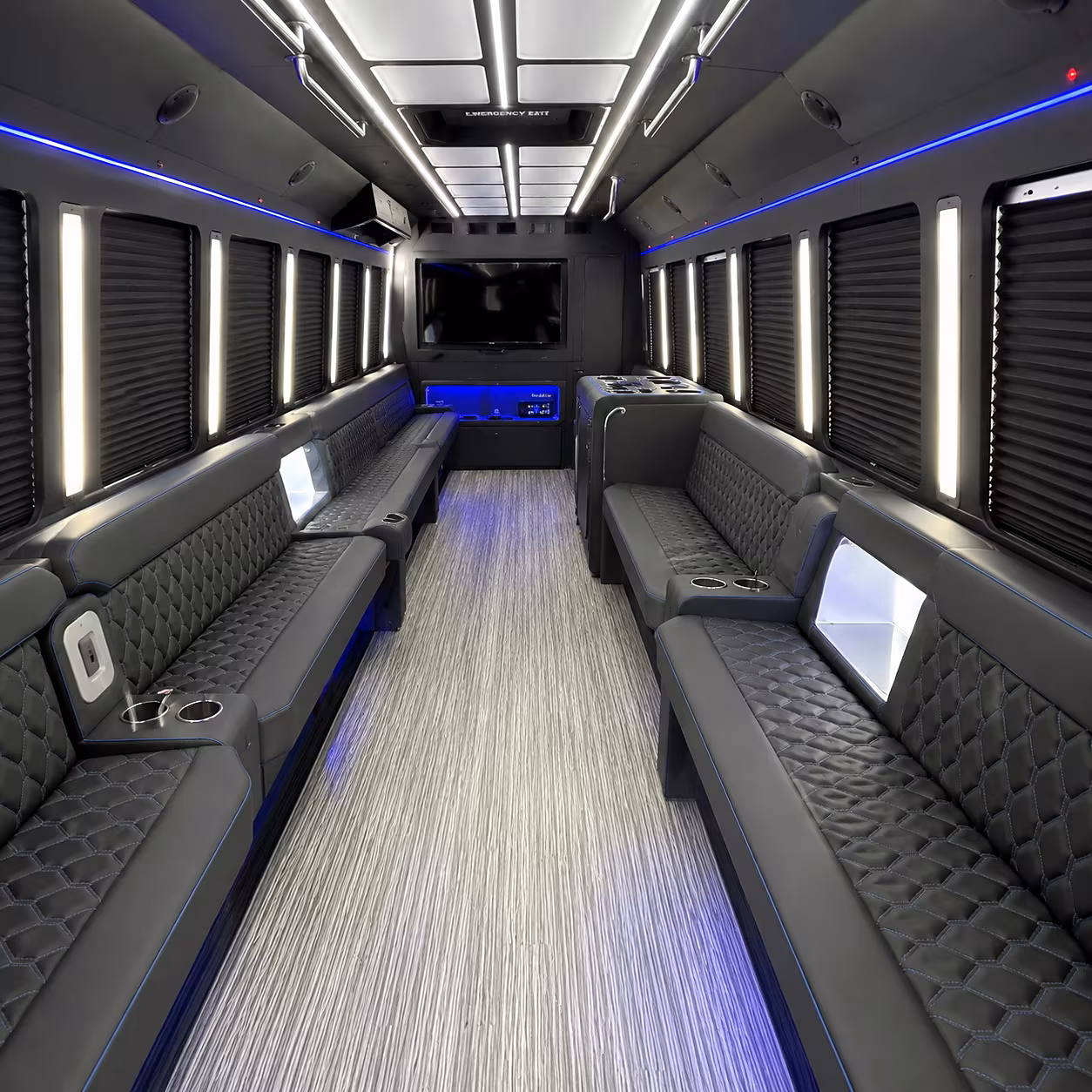 Los Angeles Private Event Transportation party bus interior