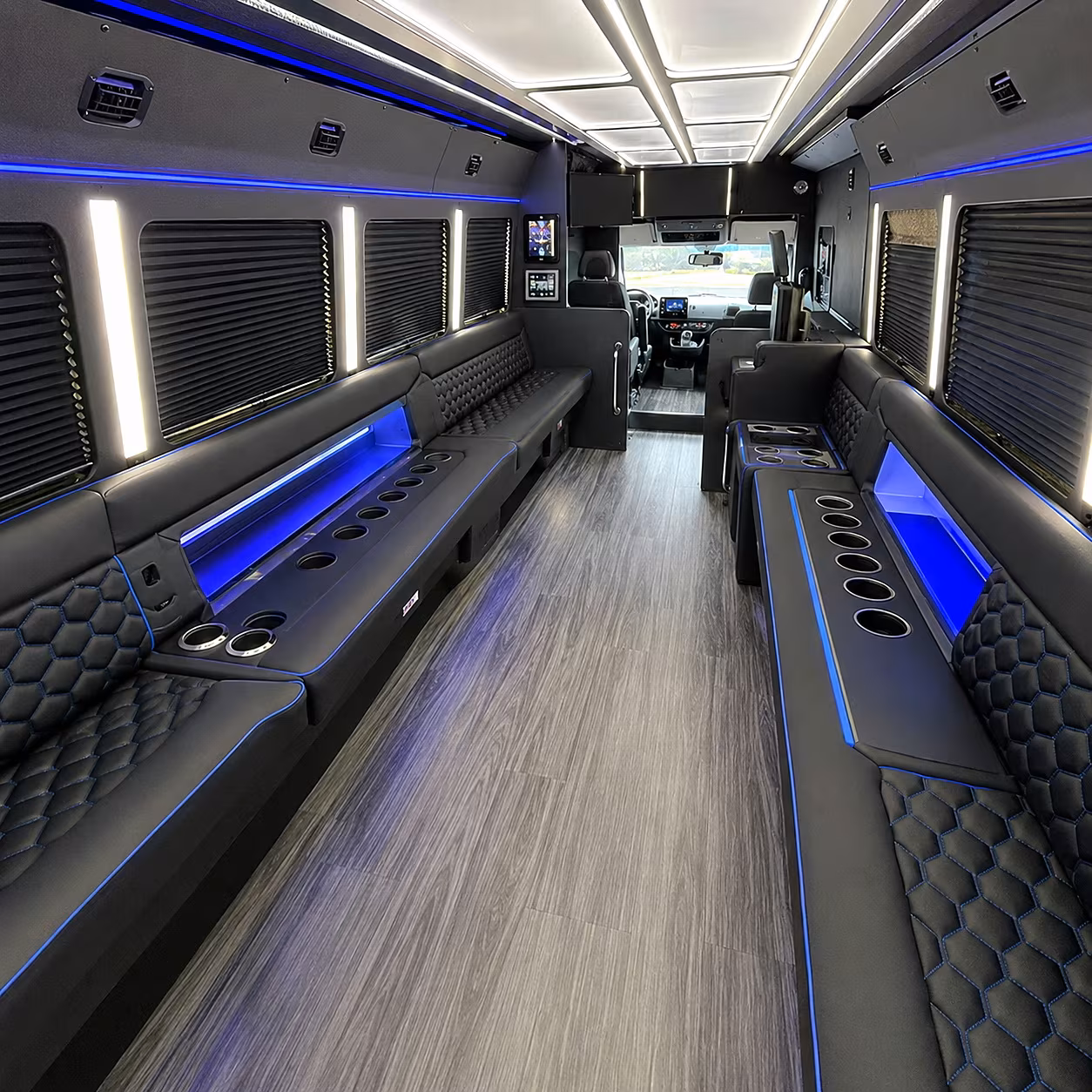 Los Angeles Private Event Transportation party bus interior