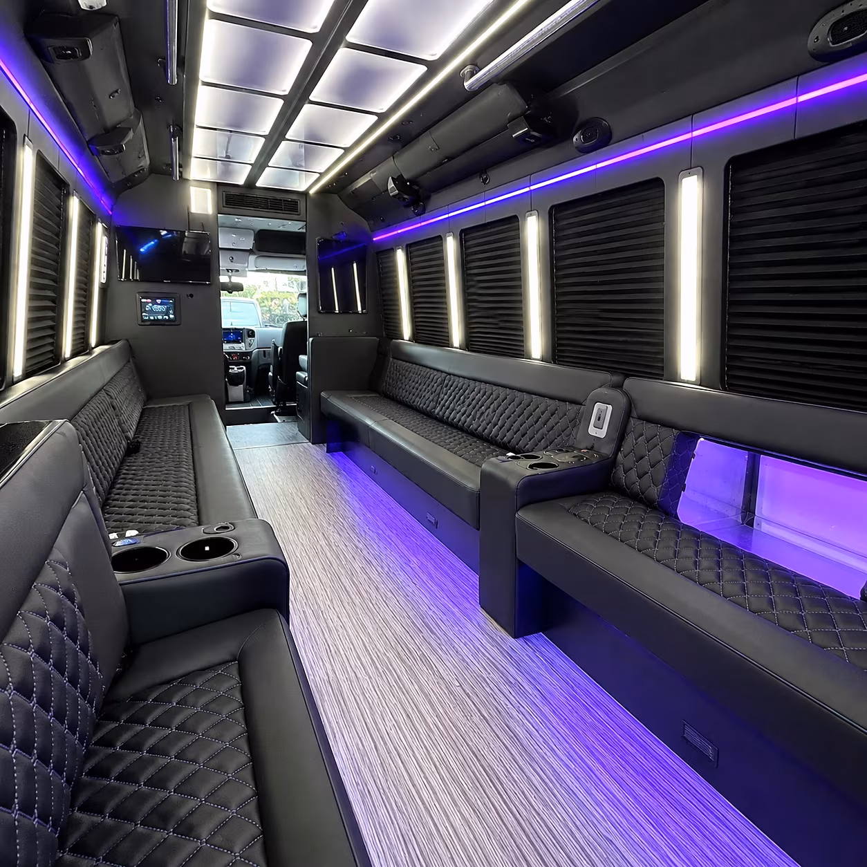 Los Angeles Prom & Homecoming Transportation party bus interior