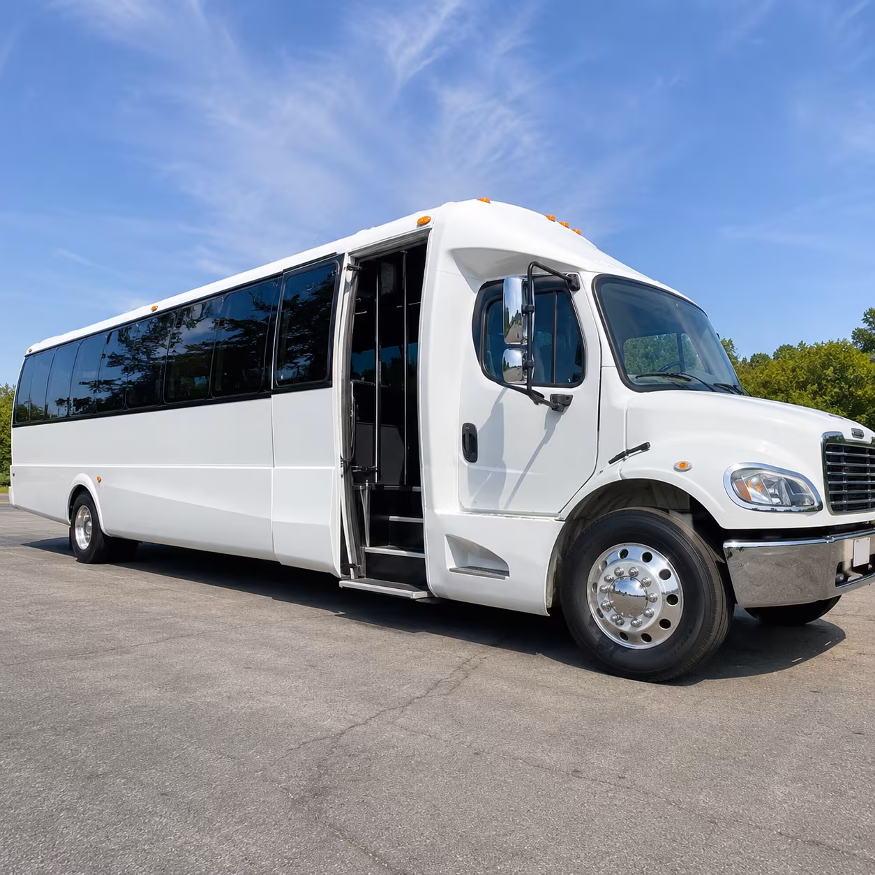 Los Angeles School Event Transportation party bus exterior