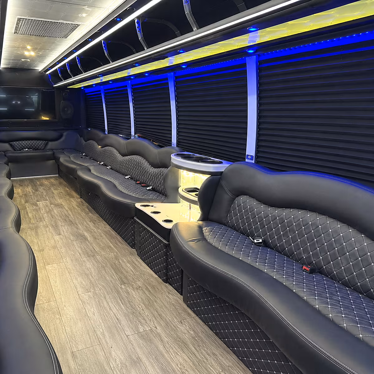 Los Angeles Sporting Event Transportation party bus interior