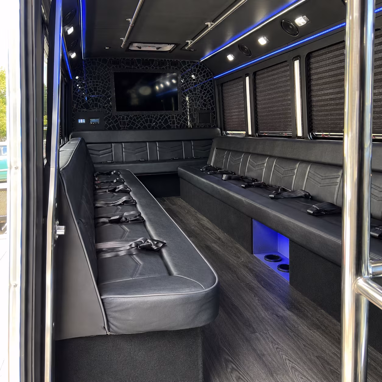 Los Angeles Wedding Transportation party bus exterior