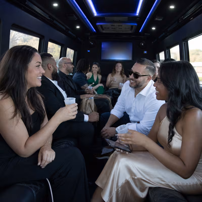 Black Mercedes Sprinter van staged for an Los Angeles Private Event Transportation group