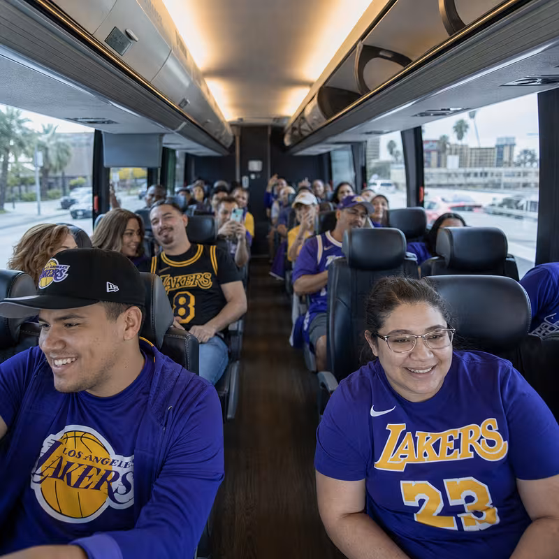 Black Mercedes Sprinter van staged for an Los Angeles Sporting Event Transportation group